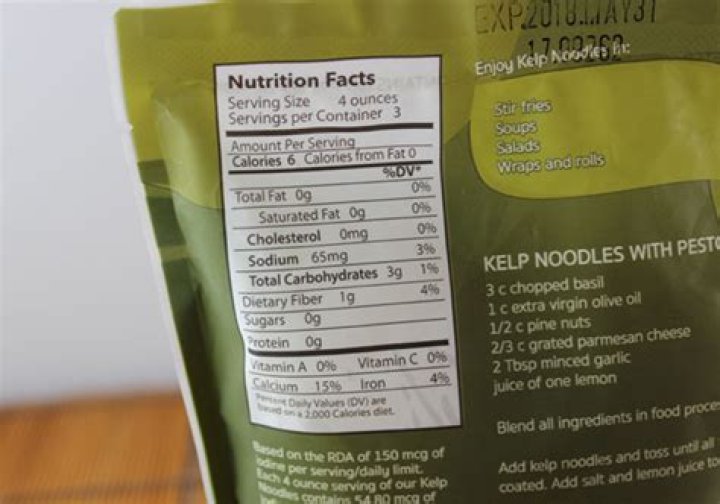 20 Kelp Noodle Nutrition Facts