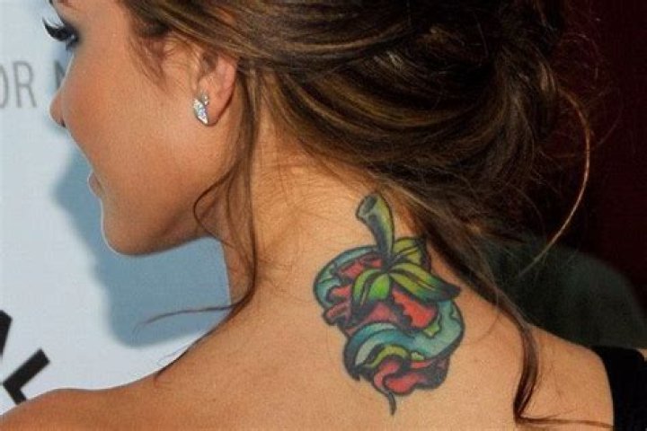 Audrina Patridge's Apple & Snake Neck Tattoo