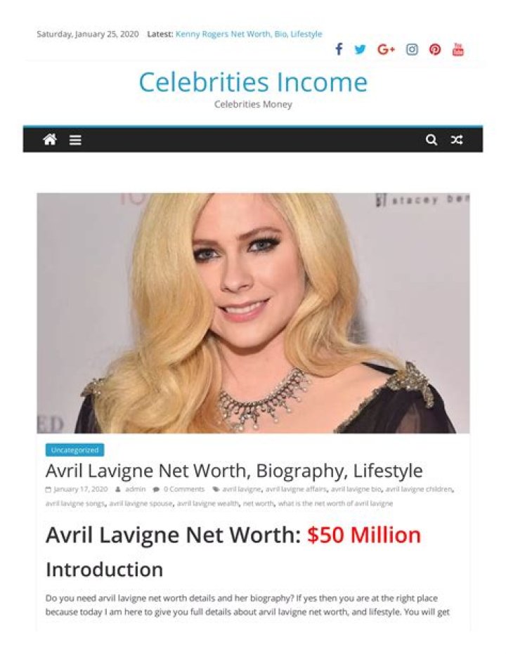 Avril Lavigne Net Worth and Biography