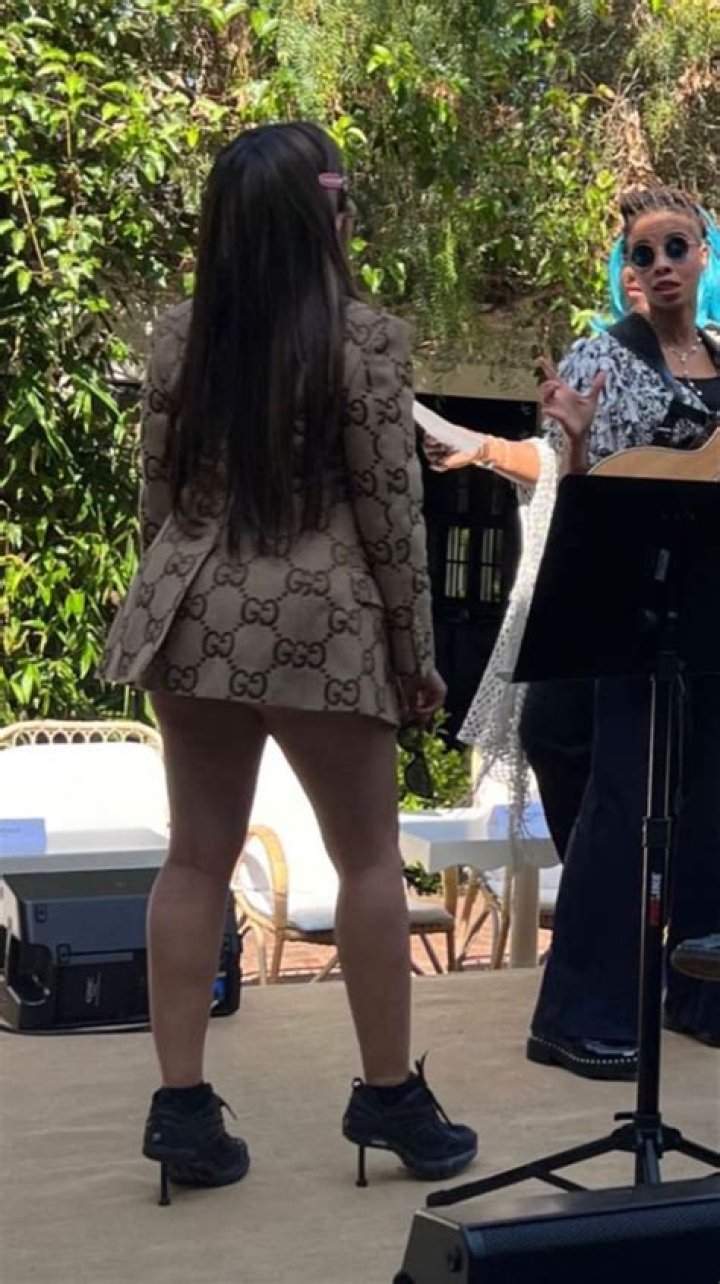 Camila Cabello Paired Her See-Through Lace Bustier With Gucci Booty Shorts