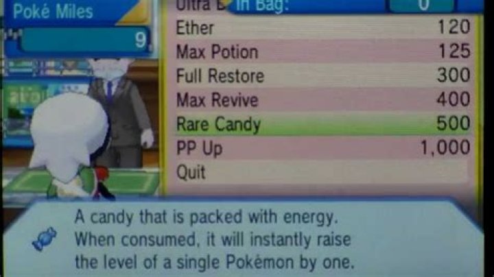 Can you buy rare candy in Ruby?
