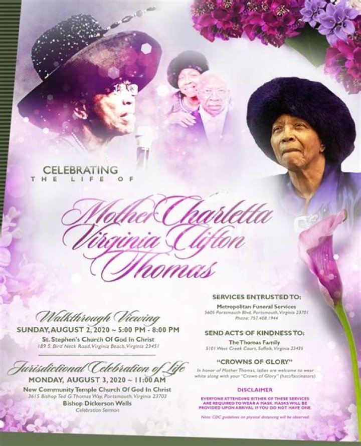Charletta Virginia Clifton Thomas – Metropolitan Funeral