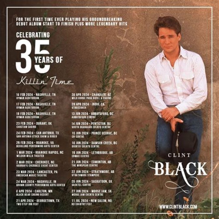 Clint Black Plots a 35th Anniversary World Tour for 'Killin' Time
