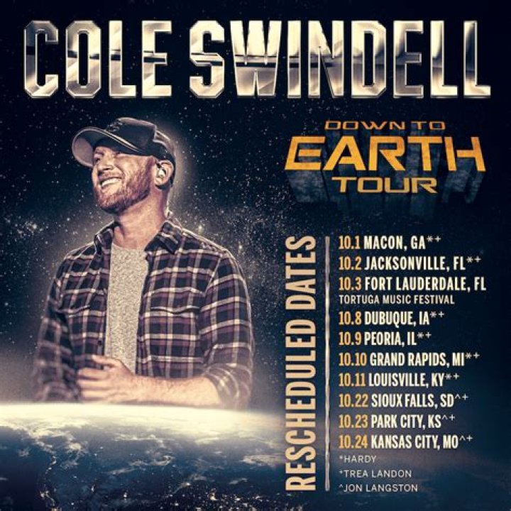 Cole Swindell Reveals Rescheduled 2020 Down to Earth Tour Dates