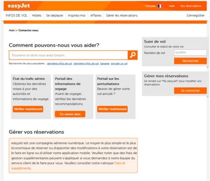 Comment contacter le service client easyjet?