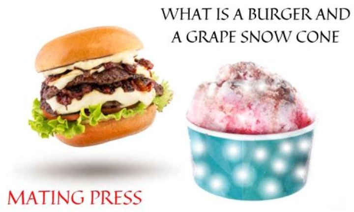 Delightful Duo: The Burger And A Grape Snowcone Experience