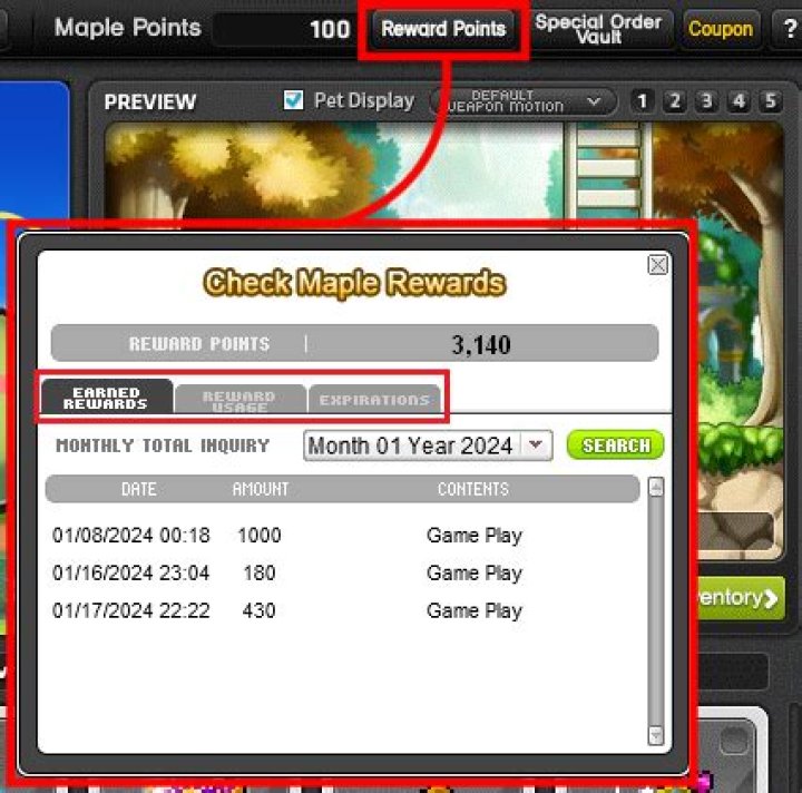 Do maple reward points expire?