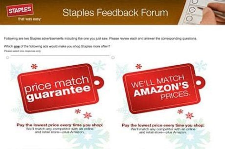 Does Staples price match with Amazon?