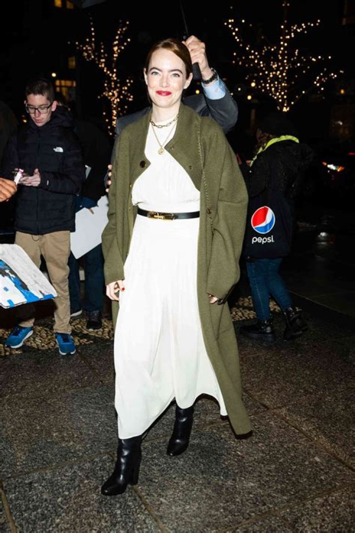 Emma Stone Wore a Shacket With Leather Boots