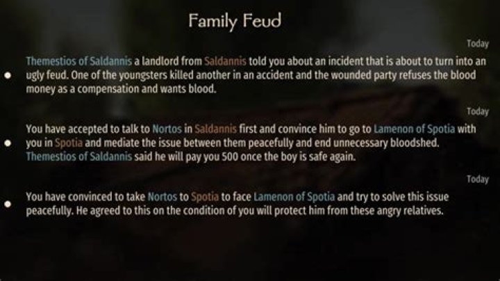 Family Feud Quest Bug in Mount & Blade 2 Bannerlord