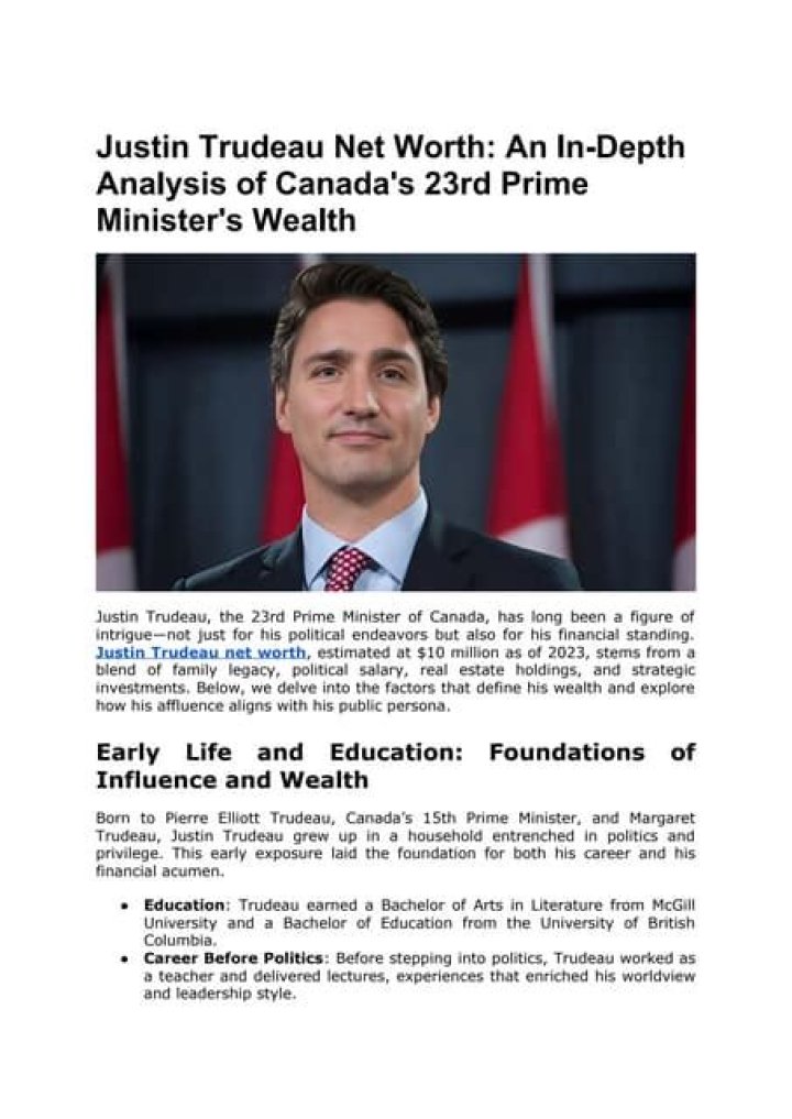 Forbes Trudeau Net Worth: A Comprehensive Analysis Of Canada's Prime Minister's Wealth