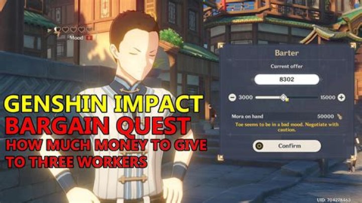 How much should I offer barter Genshin Impact?