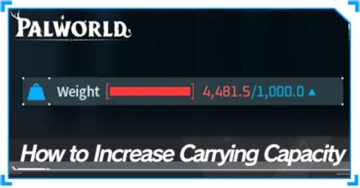 How to Upgrade Weight Capacity Palworld