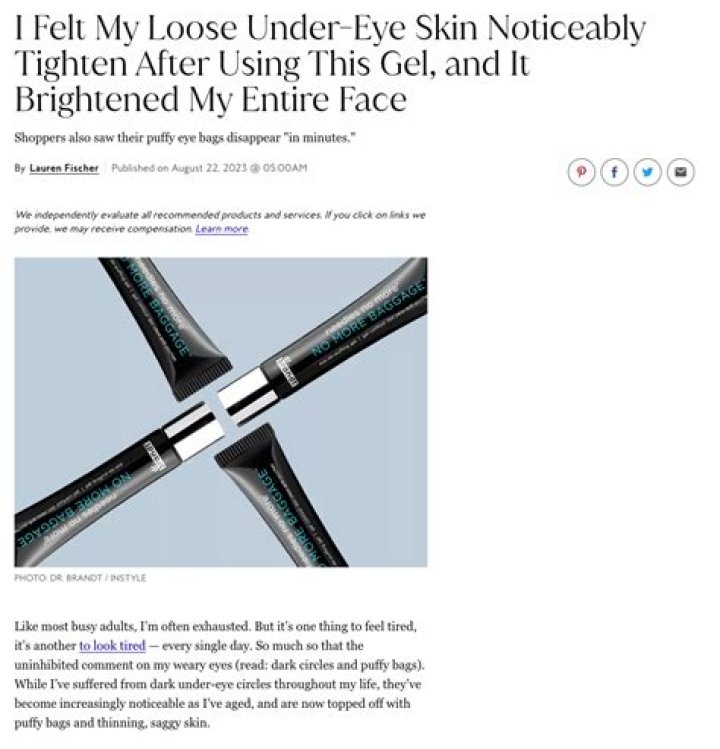 I Felt My Loose Under-Eye Skin Tighten With Dr. Brandt's Eye Gel