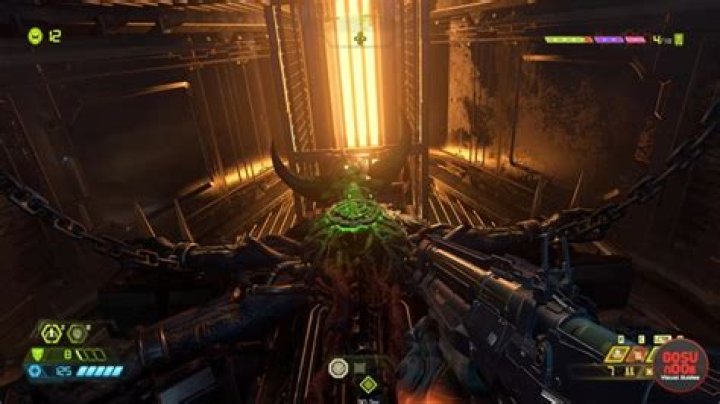 Infiltrate the Cultist Base Past Big Skeleton Demon in Doom Eternal Mission 3