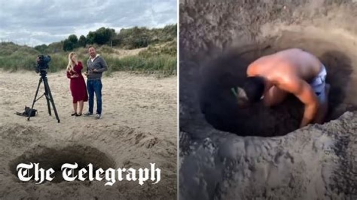 Irish TV reports on 'meteor crater' on Dublin beach