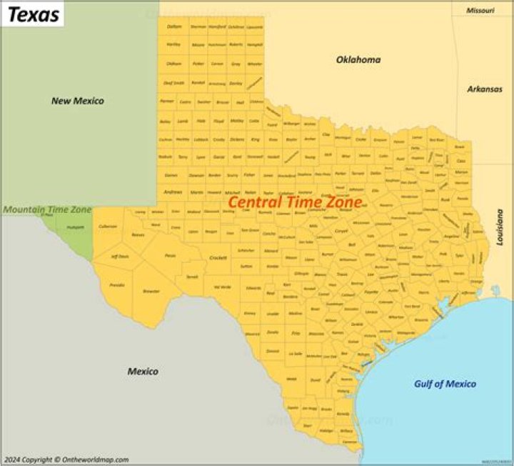 Is Texas in 2 time zones?