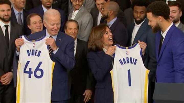 Joe Biden goes down on one knee in front of the Golden State Warriors as Kamala Harris refuses ‘I’m not doing that’