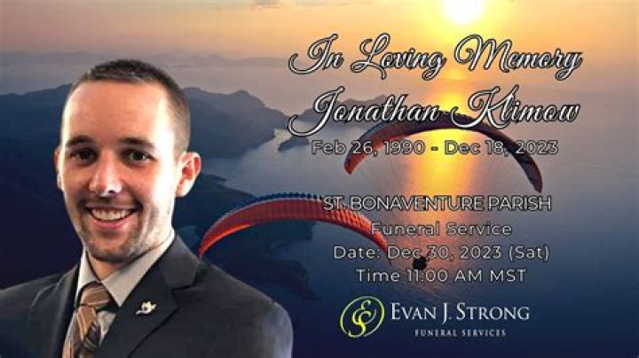 Jonathan Klimow Calgary Alberta died in paragliding accident
