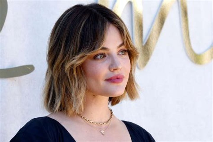 Lucy Hale Added Curtain Bangs to her Blonde Bob