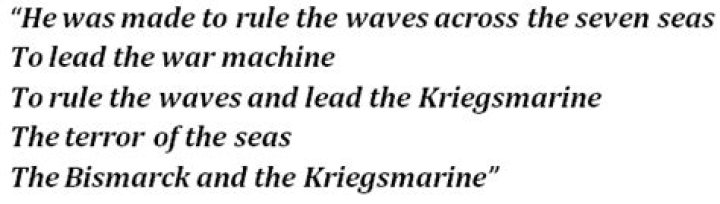 Meaning of “Bismarck” by Sabaton