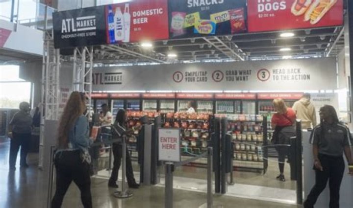 New Mercedes-Benz Stadium concession stand checkout
