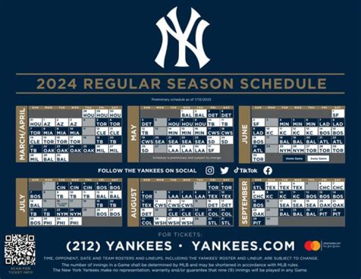 New York Yankees Schedule - 2024 MLB Games