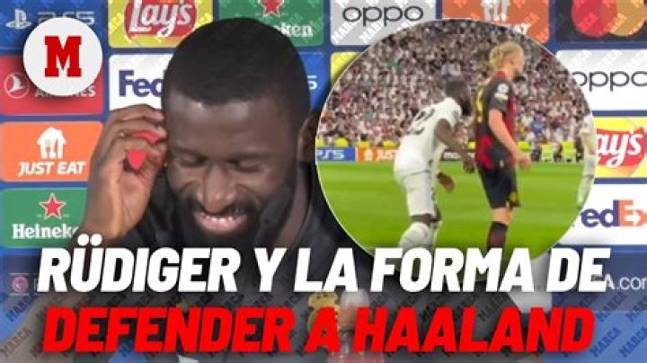 Real Madrid: Rüdiger y su defensa con la axila de Haaland: 