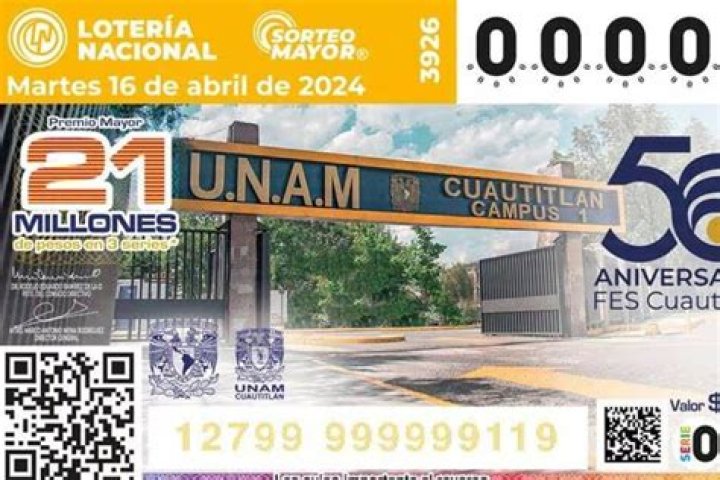 Resultados Lotería Nacional martes 16 de abril 2024: lista Sorteo Mayor 3926