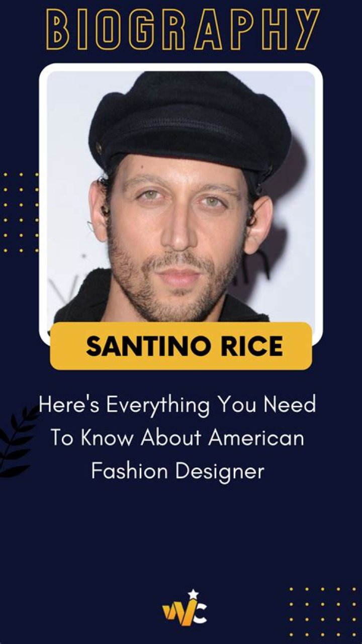 Santino Rice: A Journey Through Fashion And Television