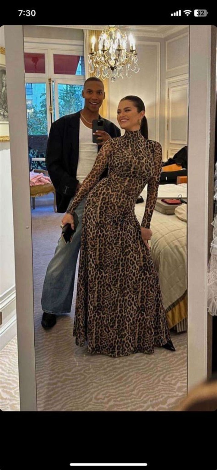 Selena Gomez Attended a Soccer Match in a Long Leopard-Print Gown