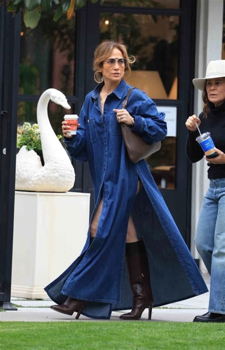 The Slits in Jennifer Lopez’s Denim Dress Were So High, They Revealed a Surprise Set of Tiny Shorts