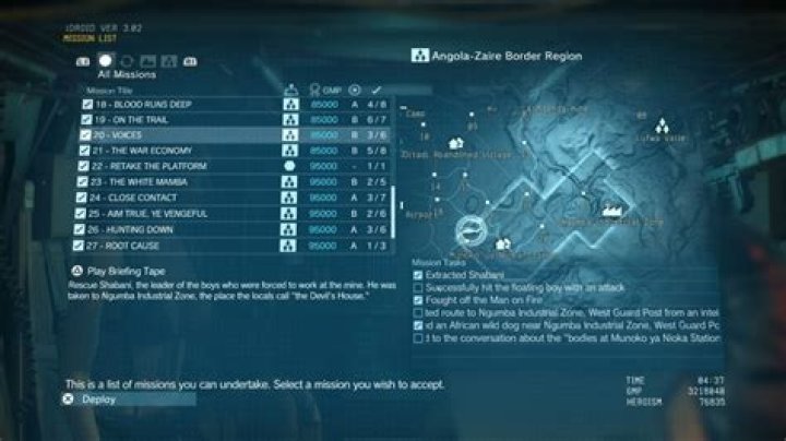 Voices Mission Guide | MGSV: The Phantom Pain