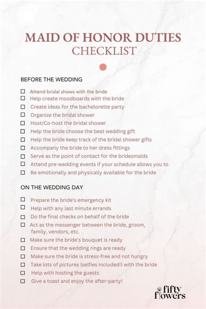 What Are The Maid Of Honor Duties? A Complete Wedding Checklist