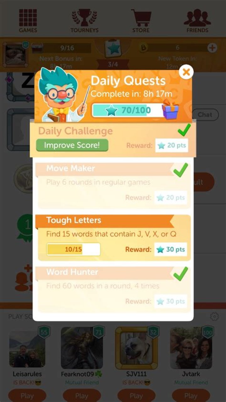 What are tickets for in Boggle with friends?