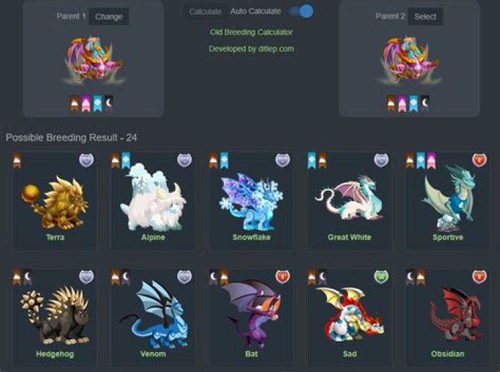 What dragons take 16 hours to breed?