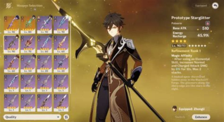 What is the best 4 star weapon for Zhongli?
