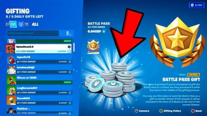 Why can’t I use V-bucks to gift battle pass?
